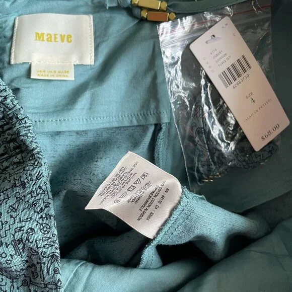 NWT Anthropologie MAEVE Convertible Tank Top Size 4 Blue Print Tube Top XS/S - Picture 9 of 10